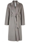 ARMANI COLLEZIONI GREY BELTED CASHMERE COAT