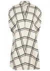 VALENTINO IVORY CHECKED WOOL BLEND CAPE