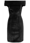 GALVAN BLACK OFF-THE-SHOULDER VELVET DRESS