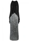 TALBOT RUNHOF MORAVE SILVER SEQUINNED GOWN