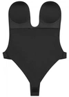 Fashion Forms U-plunge Self-adhesive Backless Thong Bodysuit In Black