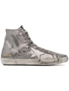 GOLDEN GOOSE PEWTER FRANCY LEATHER HI TOP trainers,G32WS591B1512545253