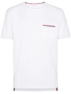 THOM BROWNE RWB-STRIPE COTTON T-SHIRT,MJS010A0145412477627