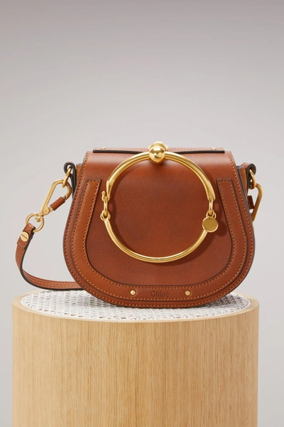 Chloé Small Nile Bracelet Leather Crossbody Bag - Brown In Tan