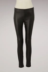 Givenchy High-rise Zip-cuff Leather Leggings In Black