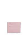 Longchamp 'le Foulonne' Pebbled Leather Card Holder - Pink In Powder