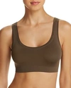 Hanro Touch Feeling Crop Top In Moss Green