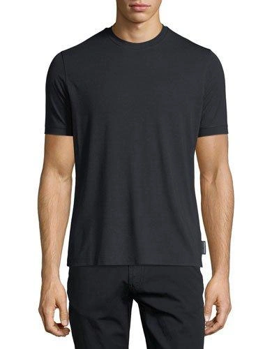 Emporio Armani Basic Short-sleeve Solid Crewneck T-shirt In Navy