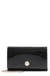 JIMMY CHOO FLORENCE PATENT LEATHER & SUEDE CLUTCH - BLACK,FLORENCE PAS