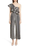 ALICE AND OLIVIA SABEEN RUFFLE STRIPE CROP JUMPSUIT,CC711R15801