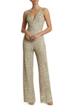 Dress The Population Charlie Sequin Jumpsuit In Auburn