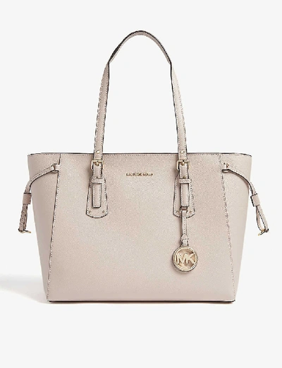 Michael Michael Kors Voyager Leather Tote Bag In Soft Pink