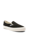 Vans Black Vault Slip On Cotton Canvas Sneakers In Black