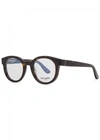 SAINT LAURENT SLM14 TORTOISESHELL OVAL-FRAME OPTICAL GLASSES