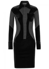 GIVENCHY BLACK VELVET-PANELLED DRESS