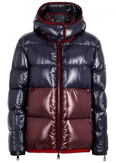 Moncler Cotinus Quilted High-shine Jacket In Navy