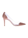 GIANVITO ROSSI PINK PUMPS WITH PLEXIGLASS INSERT,9946109