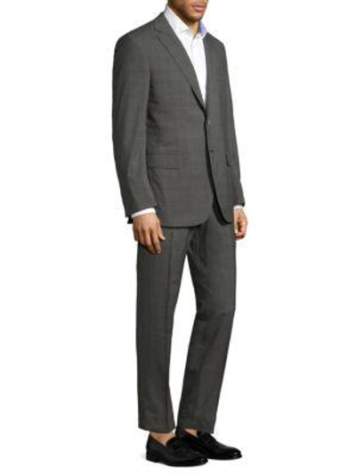 Brioni Men's Plaid Wool Two-piece Suit, Gray In Grey Beige