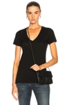 COTTON CITIZEN COTTON CITIZEN CLASSIC V NECK TEE IN BLACK,W11322