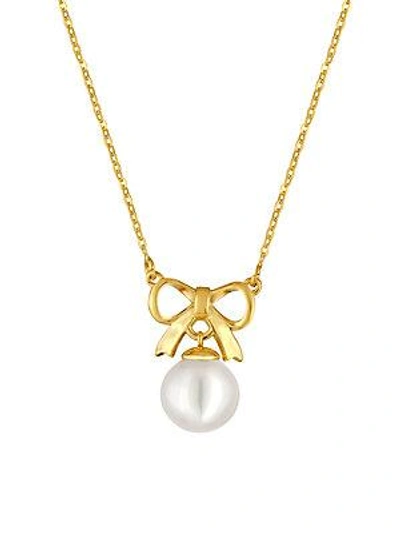 Majorica 10mm Organic Pearl Bow Pendant Necklace In White