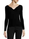 MILLY V-NECK WOOL TOP,0400096984048