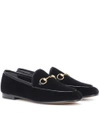 GUCCI JORDAAN VELVET LOAFERS,P00294385