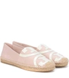 TORY BURCH Poppy leather-trimmed espadrille