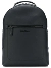 Ferragamo Embroidered Logo Backpack In Black