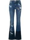 RED VALENTINO DRAGONFLY PATCH BOOTCUT JEANS,PR3DE01I3HC12540947