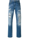 ALEXANDER MCQUEEN STRAIGHT-LEG DISTRESSED JEANS,505409QKY6912546023