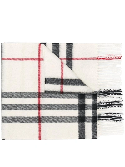 Burberry The Classic Cashmere Scarf In Check In White