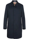 Thom Browne Mac Bal Collar Overcoat In Blue