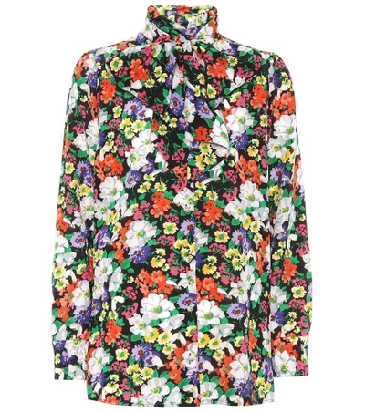 Gucci Wildflowers Print Pintuck Shirt In Multicolour