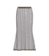 VICTORIA BECKHAM STRIPED WOOL AND COTTON SKIRT,P00306067