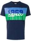 KENZO KENZO 1969 RETRO LOGO T-SHIRT - BLUE,F855TS0184SB12546218