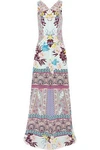 ETRO ETRO WOMAN PRINTED SILK-CREPE MAXI DRESS PINK,3074457345618163404