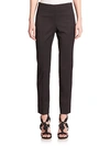 OSCAR DE LA RENTA Stretch Wool Straight-Leg Pants