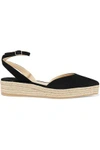 PAUL ANDREW WOMAN RHEA SUEDE WEDGE ESPADRILLES BLACK,US 1998551929092622