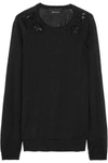 SIMONE ROCHA WOMAN EMBELLISHED WOOL, SILK AND CASHMERE-BLEND SWEATER BLACK,US 4772211931745362