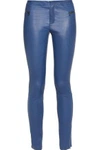 J BRAND WOMAN LEATHER SKINNY trousers BLUE,US 1071994537823767