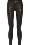 Frame Woman Le Skinny Stretch-leather Pants Black In Black