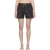 Paul Smith Zebra Motif Swim Shorts With Drawstring Waistband In 79 Black