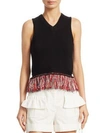 CARVEN Fringe Knit Tank