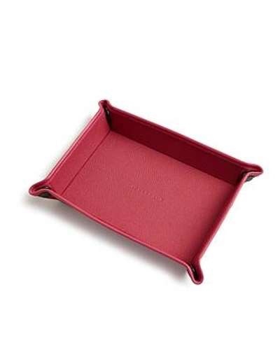 Longchamp Le Foulonne Small Leather Money Tray In Rose Pink/gunmetal