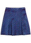 GUCCI GG-JACQUARD PLEATED LUREX SKIRT