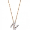 KISMET BY MILKA KISMET BY MILKA 14CT ROSE GOLD AND DIAMOND N INITIAL NECKLACE