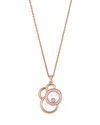 CHOPARD HAPPY DREAMS CIRCLE DIAMOND PENDANT NECKLACE IN 18K ROSE GOLD,PROD206680092