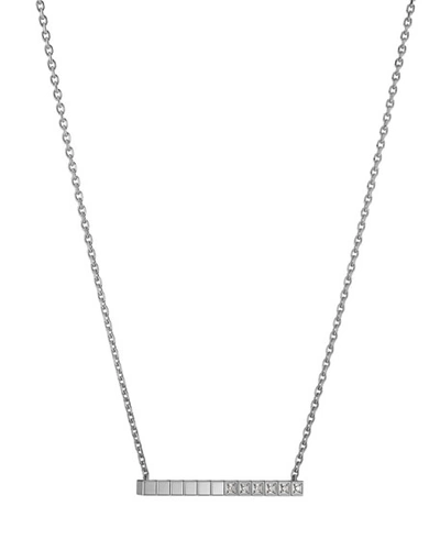 Chopard Ice Cube Diamond Bar Necklace In 18k White Gold