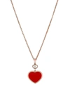 CHOPARD HAPPY HEARTS 18K ROSE GOLD CARNELIAN & DIAMOND PENDANT NECKLACE,PROD206680078