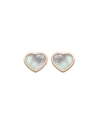 CHOPARD HAPPY HEARTS 18K ROSE GOLD MOTHER-OF-PEARL STUD EARRINGS,PROD206750226